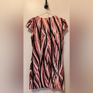 Sequin Striped Dress in Pink and Black